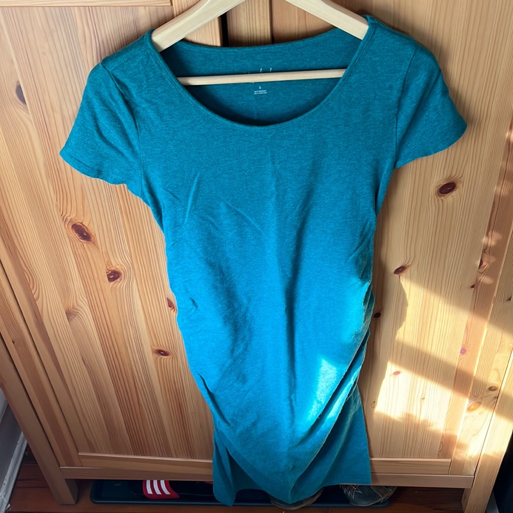 Isabel maternity/target short sleeve bodycon maternity dress, teal, size small